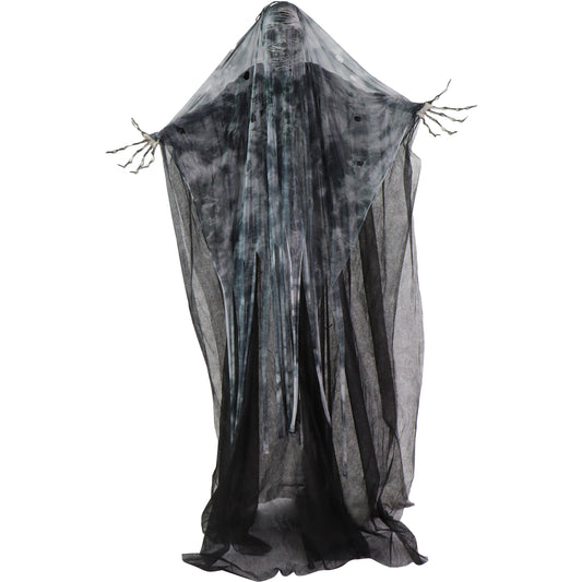 Haunted Hill Farm - Light-Up Skeleton Mummy Reaper with Stand and Hanging Loop for Scary Halloween Decoration