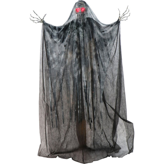 Haunted Hill Farm - Light-Up Skeleton Mummy Reaper with Stand and Hanging Loop for Scary Halloween Decoration