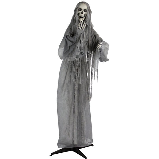 Haunted Hill Farm - 71-In. Ruthless the Mocking Reaper, Indoor or Outdoor Animated Halloween Decoration, Poseable