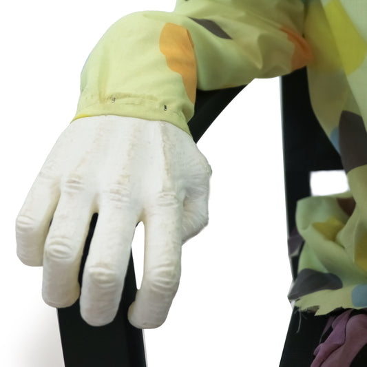 Haunted Hill Farm - Stanley the Thrashing Clown with a Meat Cleaver by Tekky, Sitting Premium Halloween Animatronic, Plug-In or Battery