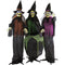Haunted Hill Farm - Life-Size Animatronic Witches, Indoor/Outdoor Halloween Decoration, Light-up Eyes, Poseable