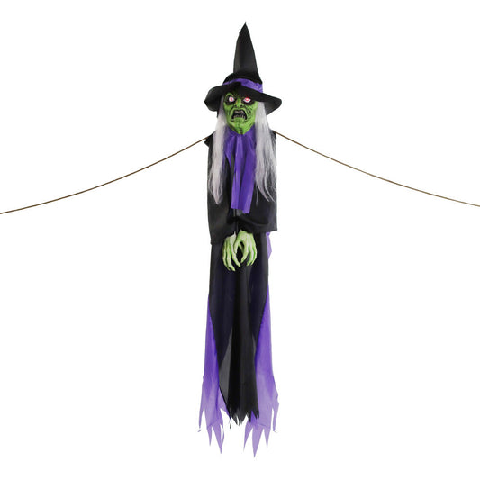 Haunted Hill Farm - Talking Witch Tree Hugger with Light-Up Eyes for Scary Outdoor Halloween Decoration