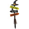 Haunted Hill Farm - 32-In. Witch Way to the Candy Battery-Operated Wood Yard Stake with Lights and Timer for Halloween Decoration