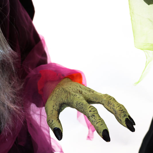 Haunted Hill Farm - Motion-Activated Wicked Cauldron Witches by SVI, Premium Talking Halloween Animatronic, Plug-In