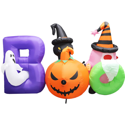 Haunted Hill Farm - 5-Ft. Tall Pre-lit Musical Inflatable Boo Sign