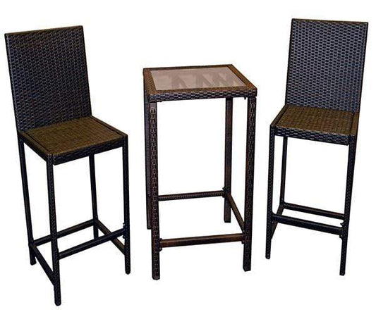 Hiland Bistro Set Hiland Patio Heaters Bistro Patio Set in Dark Brown Wicker