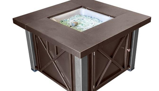 Hiland Decorative Hammered Bronze Fire Pit with Stainless Steel Legs and Lid