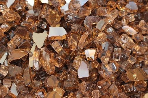 Hiland Fire Glass Hiland Patio Heaters Reflective Fire Pit Fire Glass in Copper