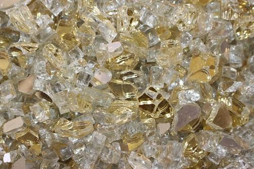 Hiland Fire Glass Hiland Patio Heaters Reflective Fire Pit Fire Glass in Gold