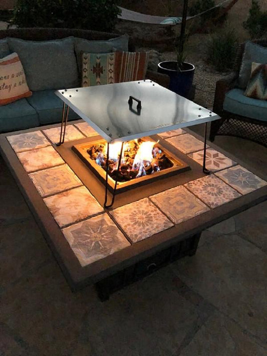 Hiland Fire Pits Heat Warden Fire Pit Heat Deflector in Stainless Steel