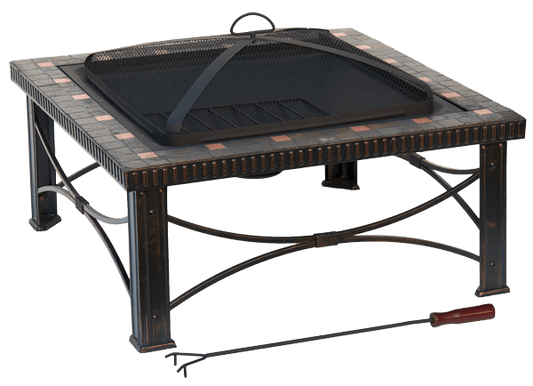 Hiland Fire Pits Hiland Patio Heaters 30" Slate Tile Fire Pit