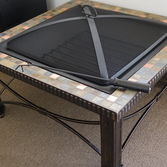 Hiland Fire Pits Hiland Patio Heaters 30" Slate Tile Fire Pit