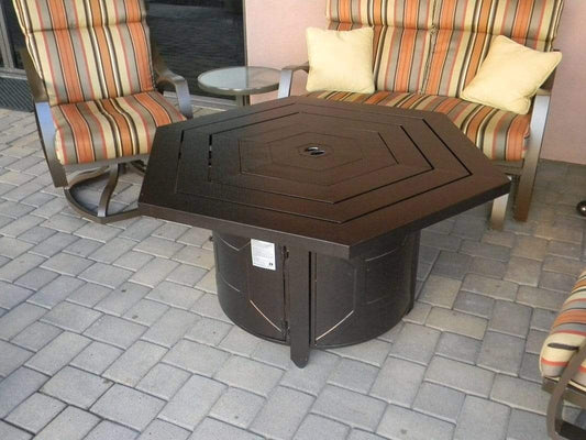 Hiland Fire Pits Hiland Patio Heaters Hammered Bronze Hexagon Fire Pit