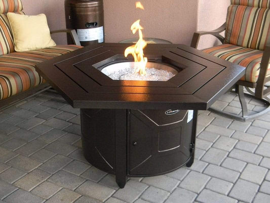 Hiland Fire Pits Hiland Patio Heaters Hammered Bronze Hexagon Fire Pit