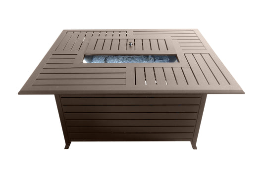 Hiland Fire Pits Hiland Patio Heaters Outdoor Aluminum Rectangular Fire Pit in Hammered Bronze