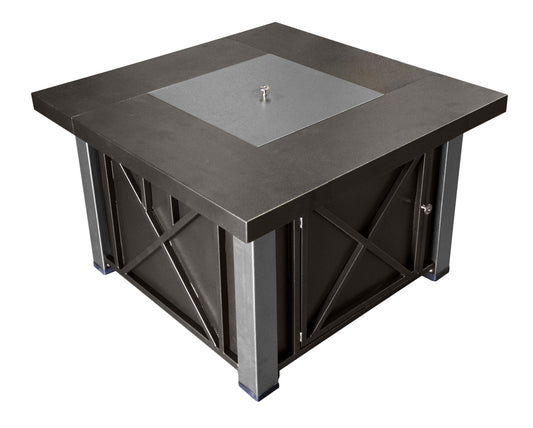 Hiland Fire Pits Hiland Patio Heaters Outdoor Fire Pit in Hammered Bronze and Stainless Steel
