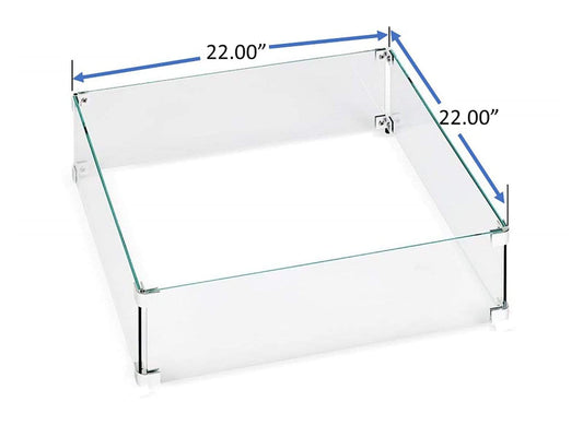 Hiland Glass Wind Screen Hiland Patio Heaters Glass Wind Screen - 22" Square