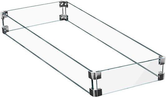 Hiland Glass Wind Screen Hiland Patio Heaters Glass Wind Screen - 28.75" x 14"