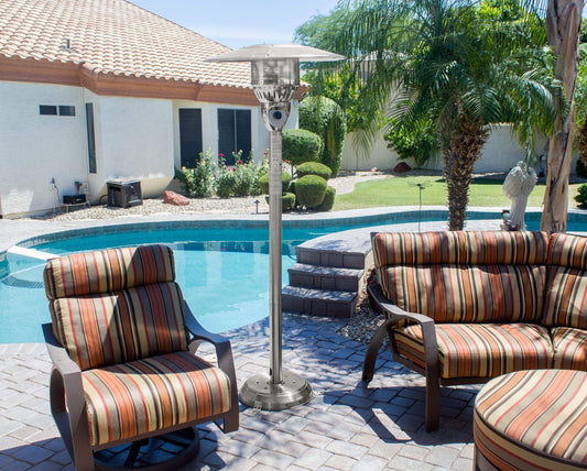 Hiland Parasol Patio Heaters Patio Heater Hiland Patio Heaters Outdoor Natural Gas Patio Heater in Stainless Steel