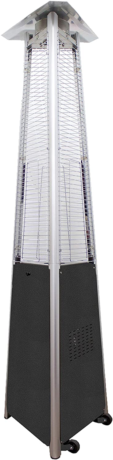 Hiland Tower Patio Heater Patio Heater Hiland Patio Heaters Commercial Glass Tube Patio Heater in Hammered Silver