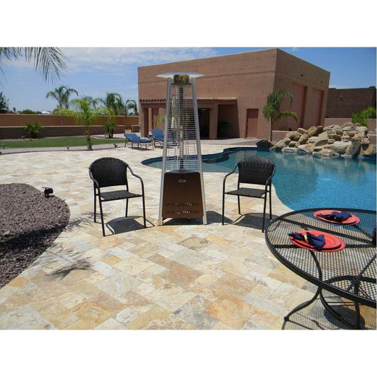 Hiland Tower Patio Heater Patio Heater Hiland Patio Heaters Compact Glass Tube Heater in Hammered Bronze