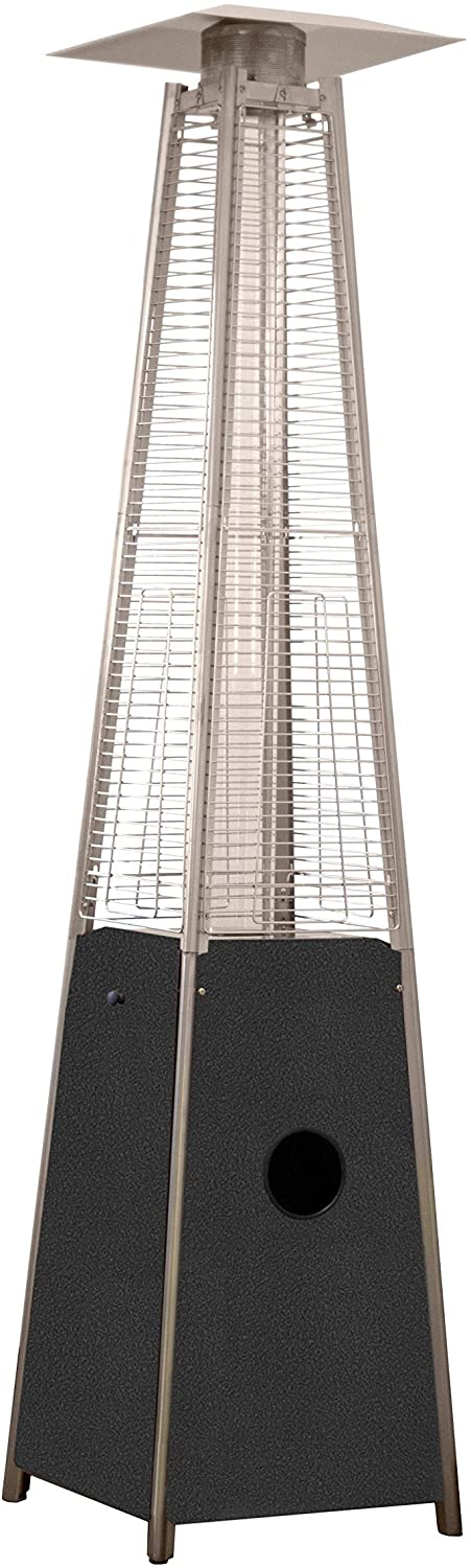 Hiland Tower Patio Heater Patio Heater Hiland Patio Heaters Glass Tube Patio Heater in Hammered Silver