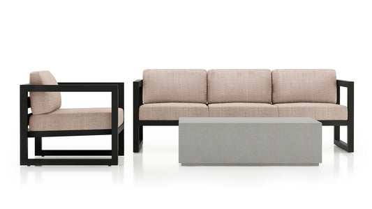 Harmonia Living - Avion Mason 3 Piece Sofa Set - Black | HL-AVMAS-BK-3SS