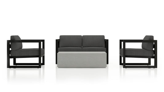 Harmonia Living - Avion Mason 4 Piece Sofa Set - Black | HL-AVMAS-BK-4SS