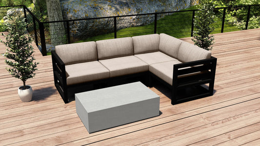 Harmonia Living - Avion Mason 5 Piece Sectional Set - Black | HL-AVMAS-BK-5SEC