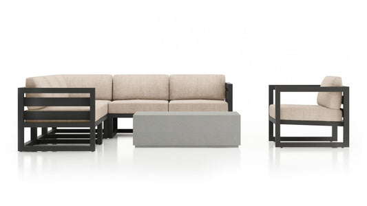 Harmonia Living - Avion Mason 7 Piece Sectional Set - Slate | HL-AVMAS-SL-7SEC