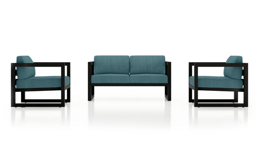 Harmonia Living - Avion 3 Piece Loveseat Set - Black | HL-AVN-BK-3LSS