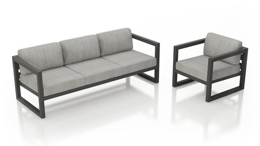 Harmonia Living - Avion 2 Piece Sofa Set - Slate | HL-AVN-SL-2SS