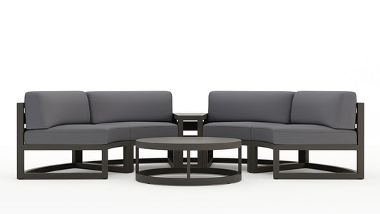 Harmonia Living - Avion 4 Piece Curve Sectional Set - Slate | HL-AVN-SL-4CSEC