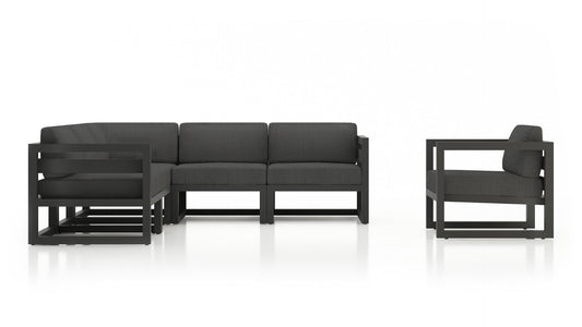 Harmonia Living - Avion 6 Piece Sectional Set - Slate - Canvas Charcoal HL-AVN-SL-6SEC-CC