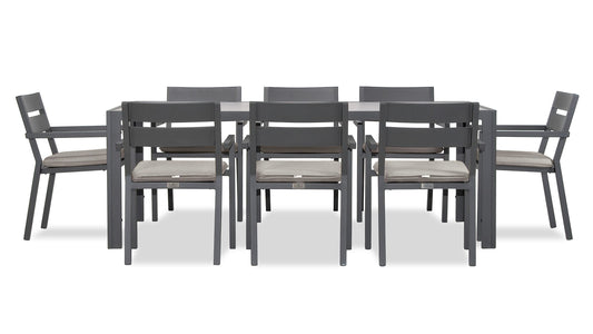 Harmonia Living - Pacifica 9 Piece Dining Set - Slate | HL-PAC-SL-9DS