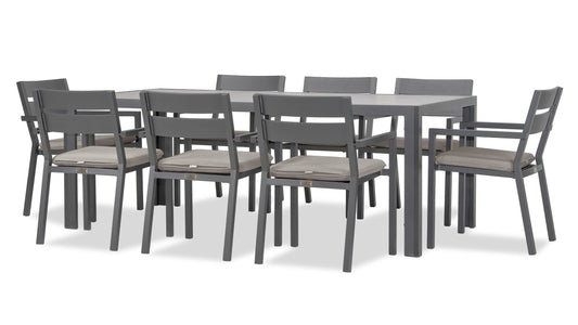 Harmonia Living - Pacifica 9 Piece Dining Set - Slate | HL-PAC-SL-9DS