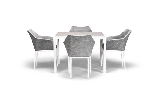 Harmonia Living - Tailor 5 Piece Dining Set - White | HL-TA-WT-5DS-OG