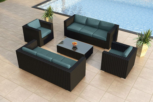 Harmonia Living - Urbana 5 Piece Double Sofa Set - Cast Lagoon | HL-URBN-CB-5S2S-CL