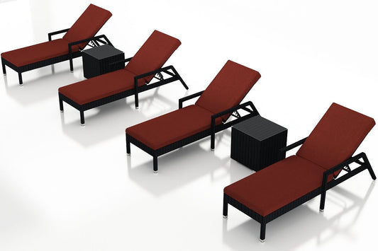 Harmonia Living - Urbana 6 Piece Reclining Chaise Lounge Set - Canvas Henna | HL-URBN-CB-6RCLS-HN