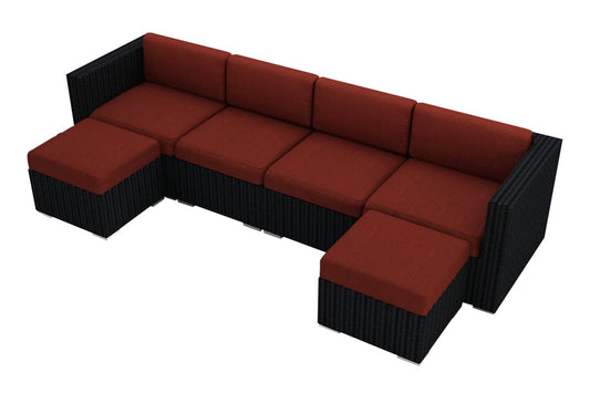 Harmonia Living - Urbana 6 Piece Sectional Set - Canvas Henna | HL-URBN-CB-6SEC-HN