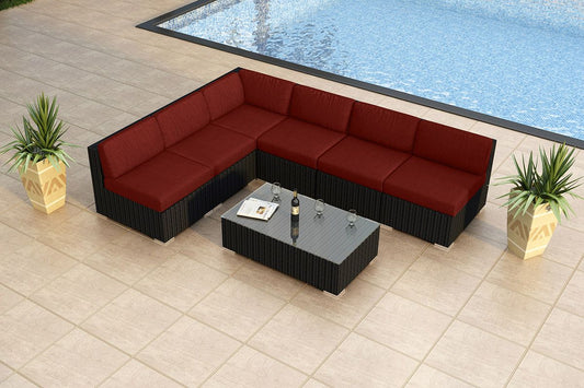 Harmonia Living - Urbana 7 Piece Sectional Set - Canvas Henna | HL-URBN-CB-7SEC-HN