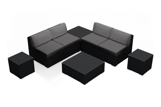 Harmonia Living - Urbana 8 Piece 4-Seat Sectional Set - Canvas Charcoal | HL-URBN-CB-8M4SEC-CC