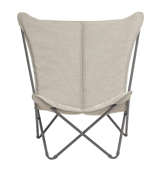 HomeRoots Outdoors Beach Chairs Latte / Frame: Galvanized steel; Fabric: Hedona Lounge Chair - Titane Steel Frame - Latte Hedona Fabric