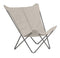 HomeRoots Outdoors Beach Chairs Latte / Frame: Galvanized steel; Fabric: Hedona Lounge Chair - Titane Steel Frame - Latte Hedona Fabric