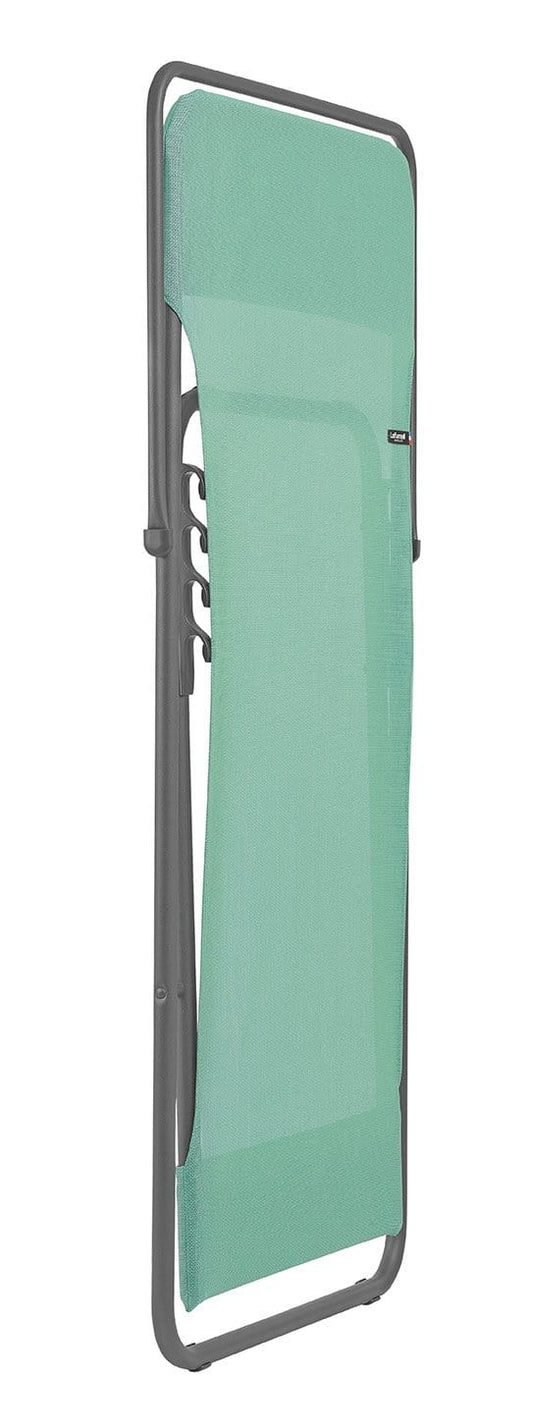 HomeRoots Outdoors Beach Chairs Menthol / Frame: powder coated finish (100% polyester powder Folding Sling Chair - Set of 2 - Basalt Steel Frame - Menthol Fabric