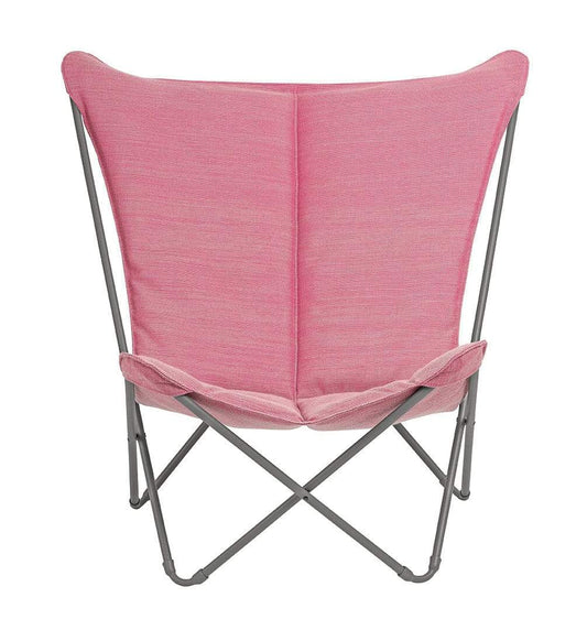 HomeRoots Outdoors Beach Chairs Orchid / Frame: Galvanized steel; Fabric: Hedona Lounge Chair - Titane Steel Frame - Orchid Hedona Fabric