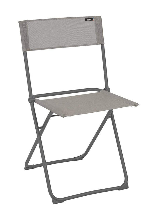 HomeRoots Outdoors Beach Chairs Terre / Frame: powder coated finish (100% polyester powder Folding Chair - Set of 2 - Basalt Steel Frame - Terre Fabric