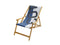 HomeRoots Outdoors Beach Chairs White, Nattier Blue, and Grey / Recycled Sailcloth 28.35" X 61.02" X 3.15" White Nattier Blue Recycled Sailcloth Deck Chair Dacron Grey 403