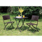 HomeRoots Outdoors Bistro Set Espresso / Aluminum Cottage Style 3-Pc Patio Set, Expresso