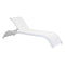 HomeRoots Outdoors Chaise Lounge White / Mesh 25.6" X 86" X 37" White Mesh Beach Chaise Lounge